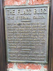 The Flagg Bldg plaque erected in 1989