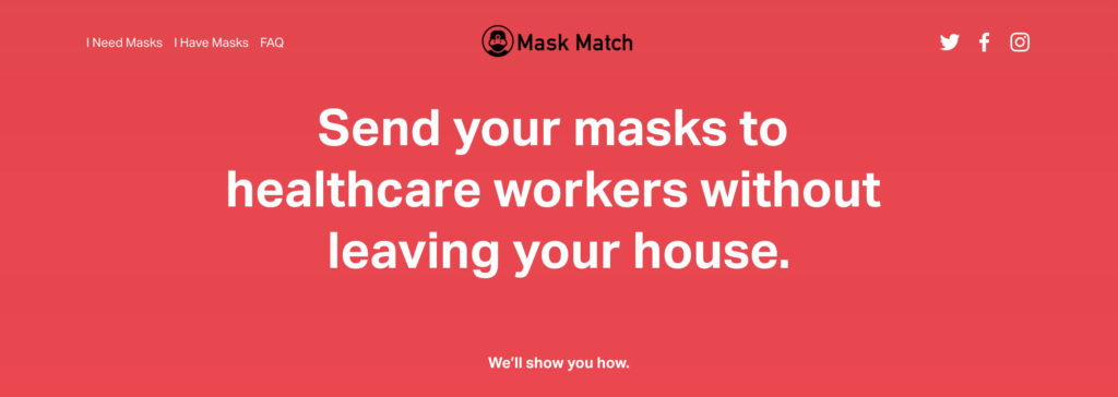 mask-match.com website home page