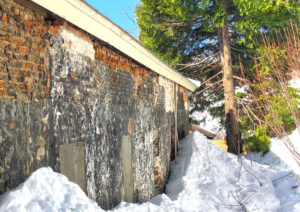 Evidence of 1948 fire on back wall